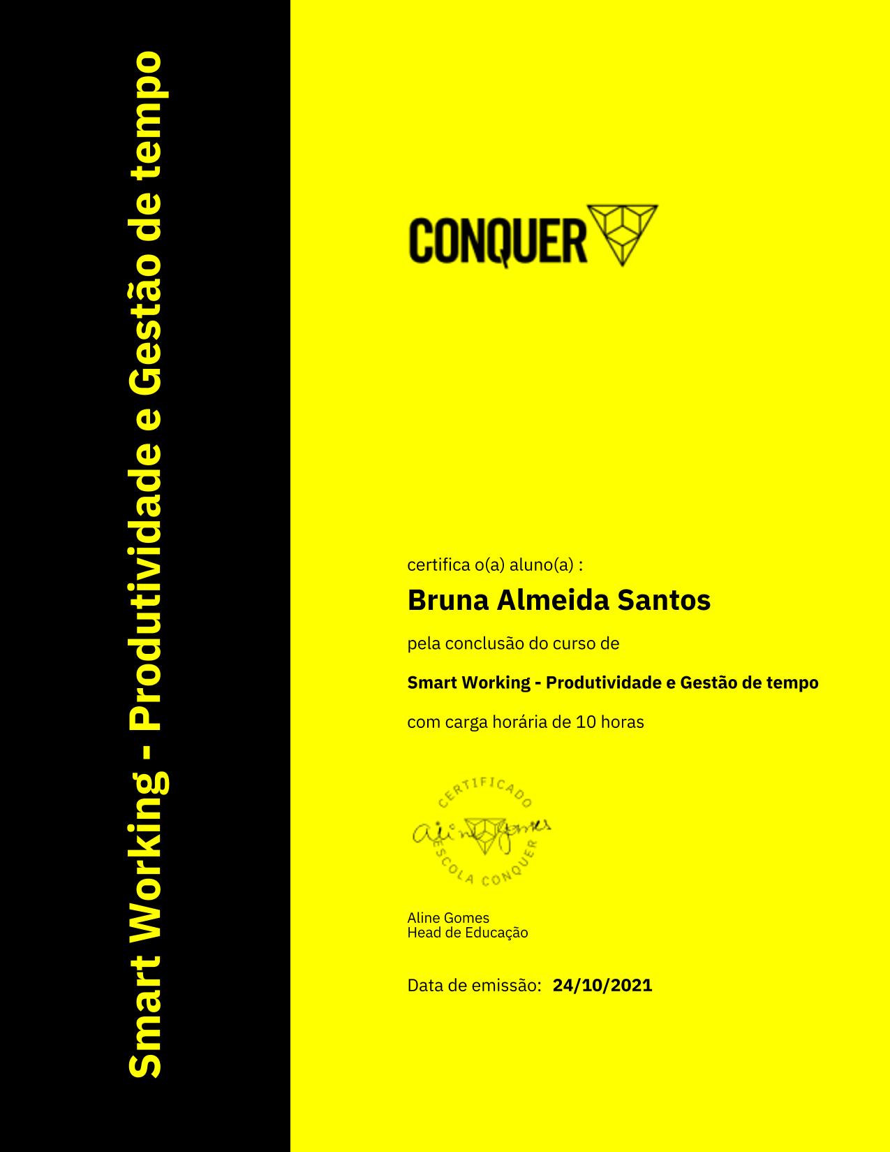 Certificado de Smart Working - Produtividade e Gestão de tempo